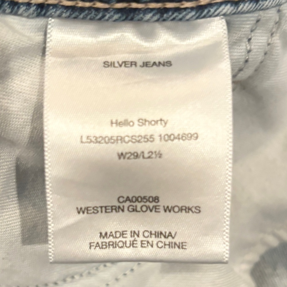 Silver Jeans 29 (6/8) Hello Shorty Women’s Denim Jeans Shorts Button Fly Flaw - Picture 9 of 12